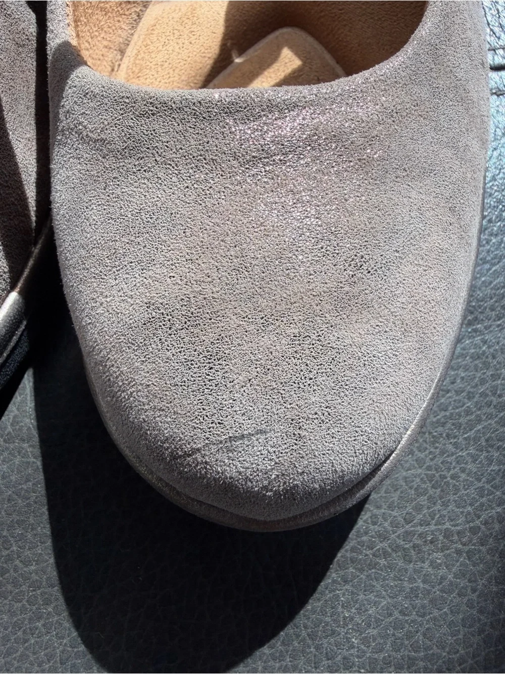 Comfortiva Alic Metallic Cross strap Wedge Mary Jane  in Taupe